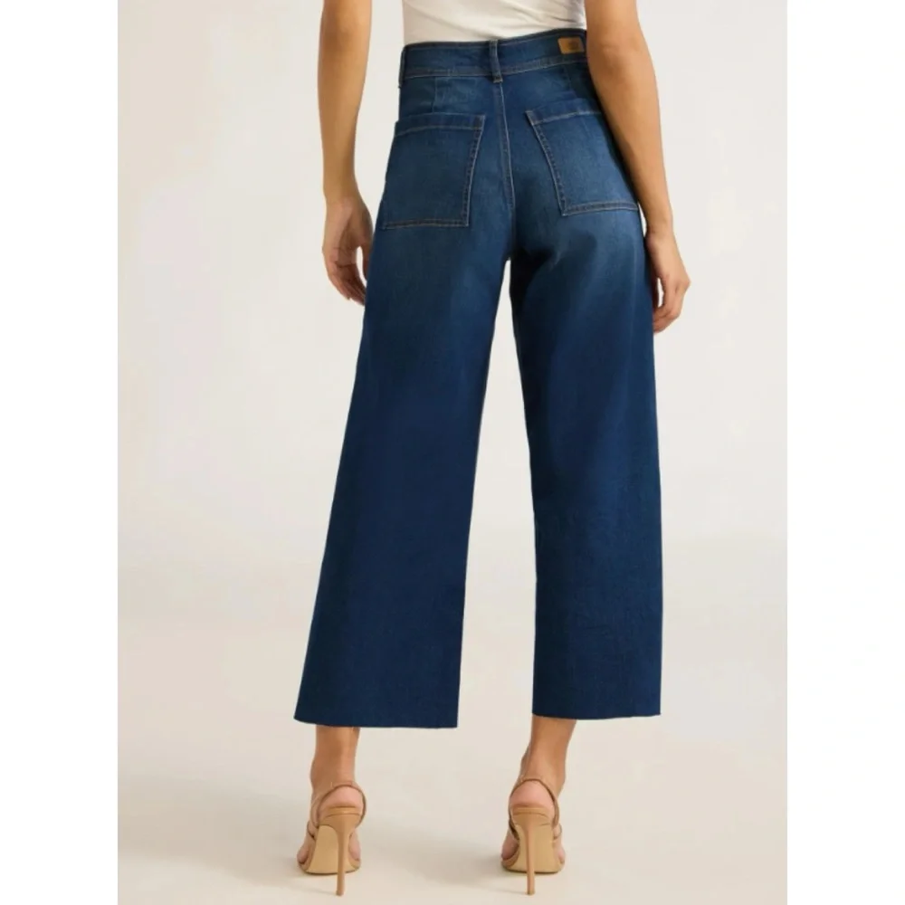 🆕 NWT Sofia Vergara Women’s Margot Blue Wide Leg High Rise Ankle Jeans 12 New! - Picture 4 of 7